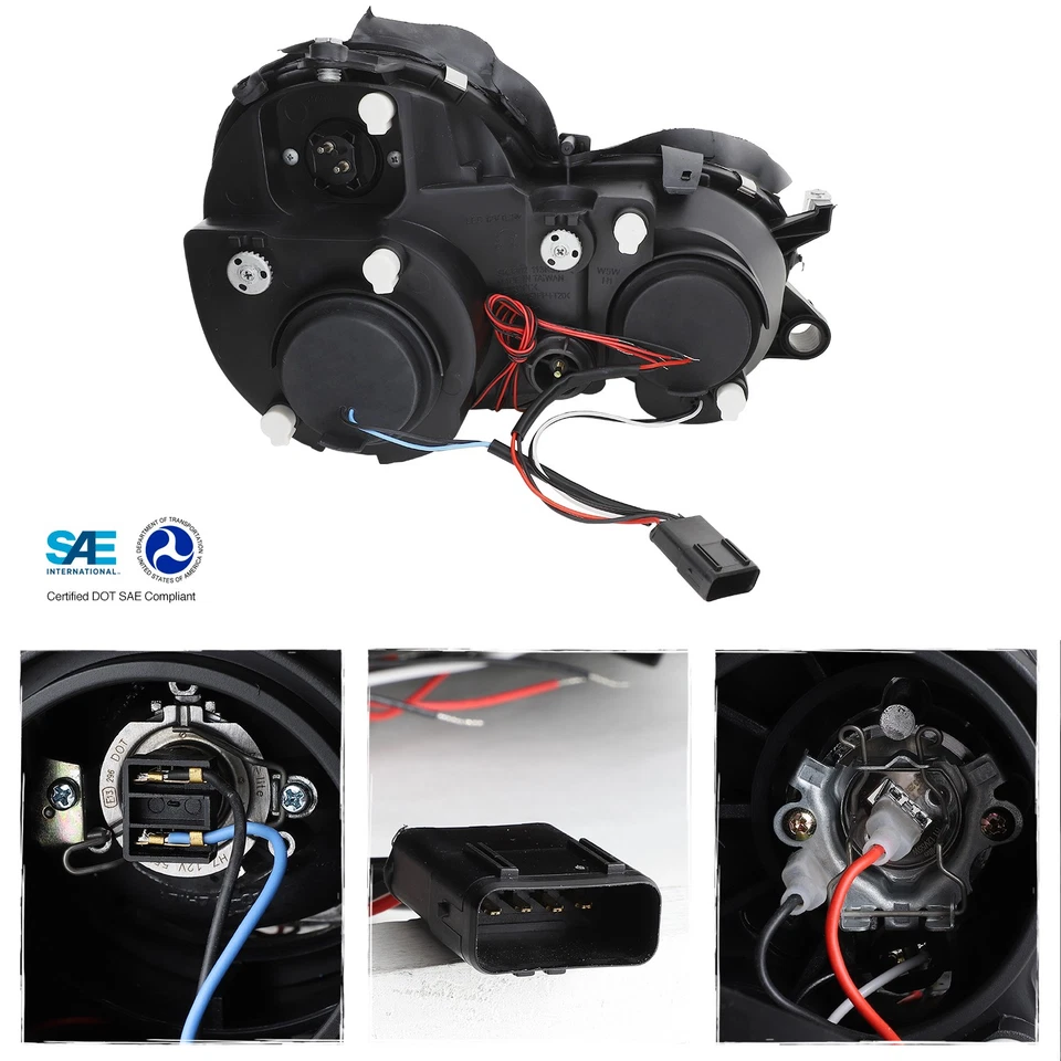 Fits 1998-02 Mercedes Benz W208 CLK 320 Class LED Dual Halo Projector Headlights - Image 3 of 4