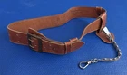 Vintage 1940s WW2 US Army Military Brown Leather Officers Belt With Sword Chain