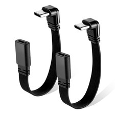 2Pack 90 Degree USB C Extension Cable, Usb2.0 C Male to Female Adapter, 4Inch/10