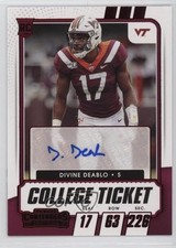 2021 Contenders Draft Picks College Game Ticket Red Divine Deablo #249 Auto 0su2