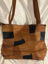 Vintage 70s Patchwork Cuero Leather Tote Purse Sboulder bag boho