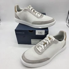 Cole Haan GC Sideserve Shoes Mens Size 13 White Microchip Suede Casual Sneakers