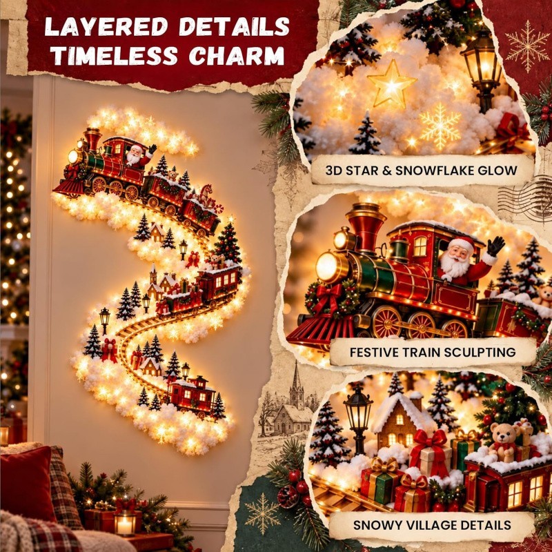 Snowboard Shape Graphics Wall Mounted Christmas Magic Trail Wall Light Snow Trail Shape ...