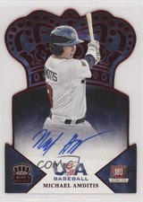 2015 USA Baseball Crown Royale Red Signatures 40/50 Michael Amditis #25 Auto 0l2