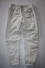 EUC Athleta 100 Linen Pants Size 2 27" Ankle Tapered Ankle Jogger Zip Pockets