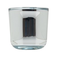 Inna-Glas Teelichthalter Nick Aus Glas, GläNzend-Silber, 7,5 Cm, Ø 7,5 Cm