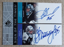 2002-03 SP Authentic Nikolai Khabibulin & Evgeni Nabokov Dual Auto /99