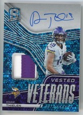 2021 PANINI SPECTRA VESTED VETERANS #VV-AT ADAM THIELEN PATCH AUTO BLUE PRIZM /7