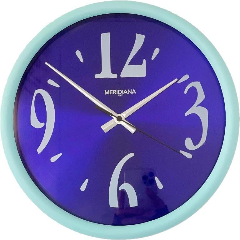 Orologio da parete oro e blu 29,5 cm polistirolo e vetro