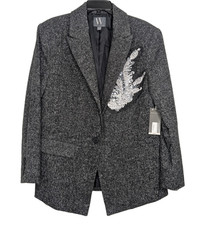 Worthington Women's Classic Fit Blazer Size Medium Tweed Single Breasted Notch