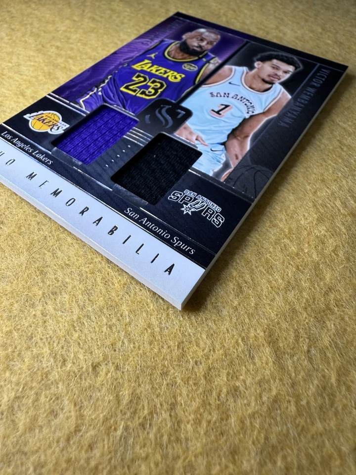 2024-25 Panini Silhouette Duo Game Worn Jersey Lebron James Victor Wembanyama - Image 4 of 4