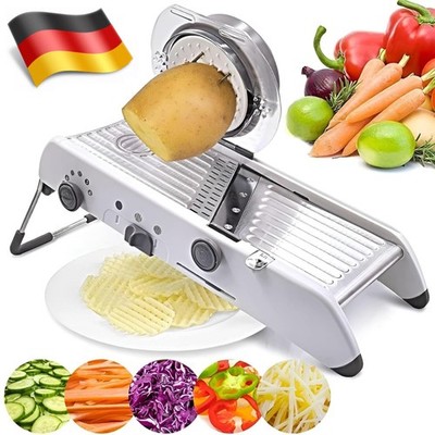 Verstellbar Edelstahl Mandoline Gemüsehobel Gemüsereibe Gemüseschneider. Reibe