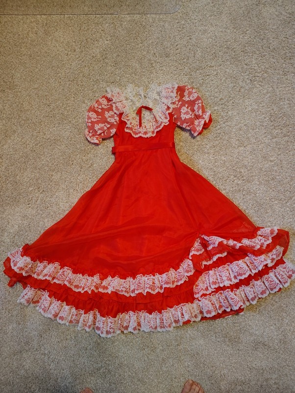 Fancy Frocks red flower girl party princess pageant size 6 dress Phyllis Gerrans