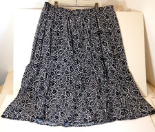 Vintage Jacque and Koko Black White Floral Skirt Size 18/20 Elastic Waist Zip