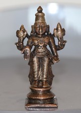 antique Indian bronze statue of a Hindu Deity, Vishnu, 18th century. SUPERB.