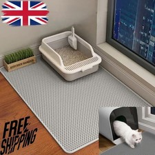 Double Layer Cat Litter Mat Non-Slip Washable Pad for Cats Litter Box, Paw Clean