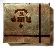 VTG Wyoming Souvenir Etched Makeup Compact Case Silver & Gold Tone Metal MCM