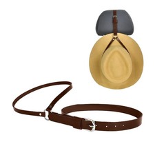 Ohleats Cowboy Hat Holder for Truck, Leather Car Rack Dark Brown