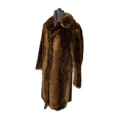 Vintage Paul Daunay Geneva Rabbit Fur Coat Brown Long Lined Women s UK10 Rare