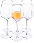 Cellar Door Decor Wine Glasses - Set of 6 - Crystal Hexagon - Hand Blown
