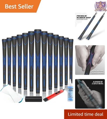 Rubber Golf Grips 13 Pack High Traction Feedback Midsize with Kits Blue