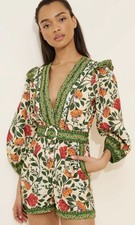 Farm Rio Sand Garden Tapestry Romper Size XS NWOT 220 Retail