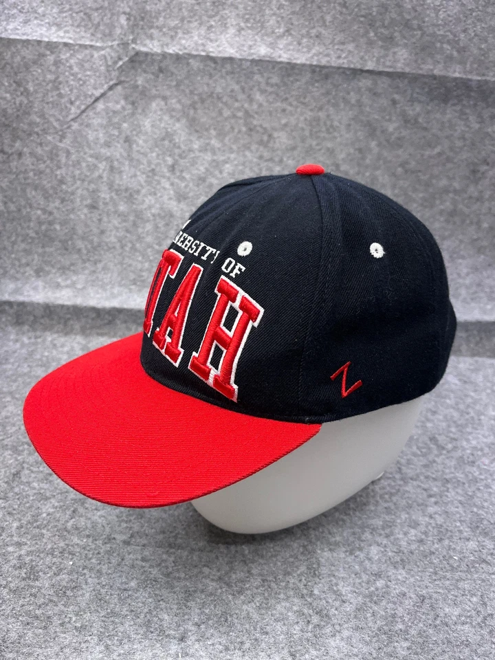 Utah Utes Zephyr Hat Cap Snap Back Adult One Size Black Red Wool Acrylic NCAA - Image 4 of 4