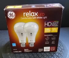 GE Relax LED Dimmable Soft White A21 Lightbulbs 100w/17w 2 Pack