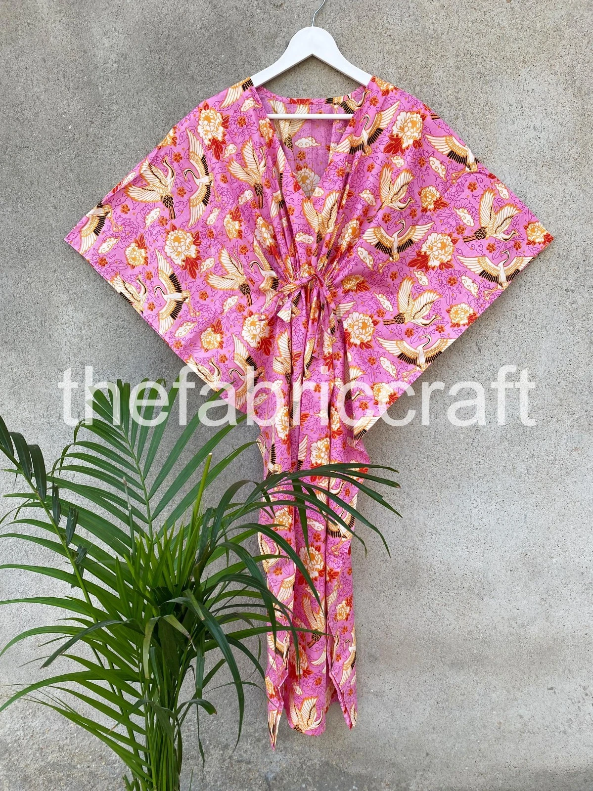 Women’s Cotton Kaftan Dress – Beach Cover Up, Resort Wear, Free Size