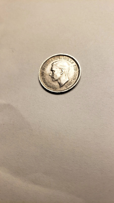 1942 Silver 3 Pence Australia George VI Marked S 256