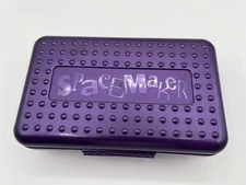 SPACEMAKER Pencil Box School Supply Case Purple & Translucent Bottom USA Made