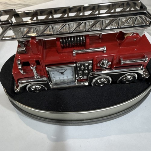 Fossil Limited Edition Fire Truck Collectible Vehicle Clock with Original Tin