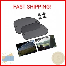 2 Pack Universal Car Window Shade, Cling Sunshade - Sun, Glare and UV Rays Prote