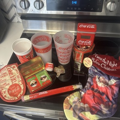 Coke A Cola Collection, Playing Cards, Giant Pencil, Cups Ect