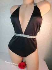 XL VICTORIA'S SECRET Shine Rhinestone Strap Montanita Plunge One Piece Swimsuit