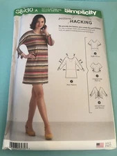 Simplicity Pattern S8930 Ms Mini Dress & Tops w/Hacking Designs ~ XXS-XXL