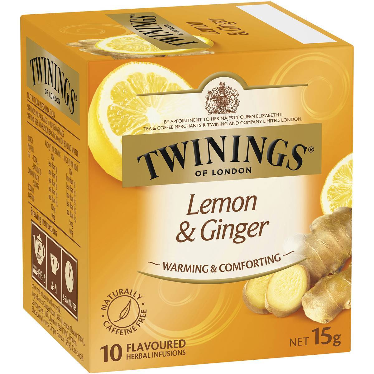 Twinings Lemon Ginger Tea Bags 10 Pack Australia