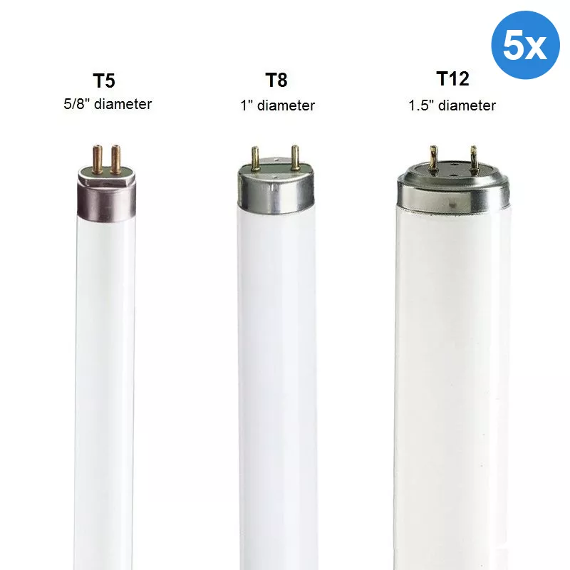 5 x T5 T8 T12 Fluorescent Tubes 2ft 3ft 4ft 5ft 6ft 8ft 827 830 835 840 865