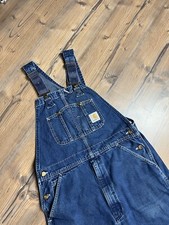 Carhartt Vintage USA Women s Workwear Blue Denim Bib Overall Size 34