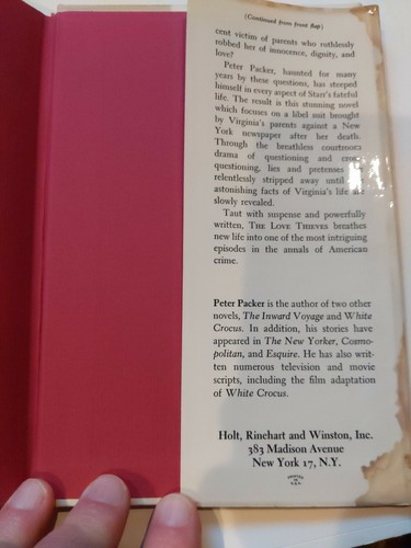 The Love Thieves by Peter Packer 1st Edition Dust Jacket Hard Cover - Picture 8 of 12