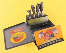 8 Pc Double Cut Carbide Burr Set Tungsten Drill Hog® Lifetime Warranty