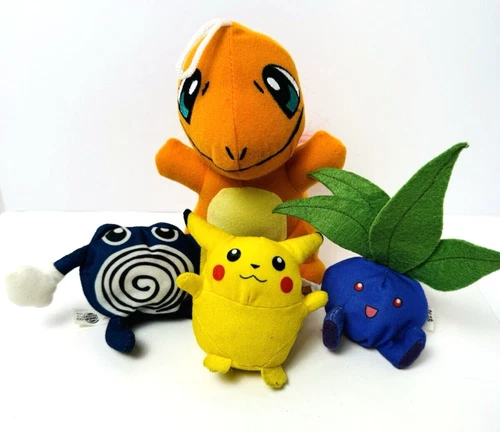 Pokemon Vintage Plush Burger King Stuffed Animal Plush Oddish Squirtle Lot of 4