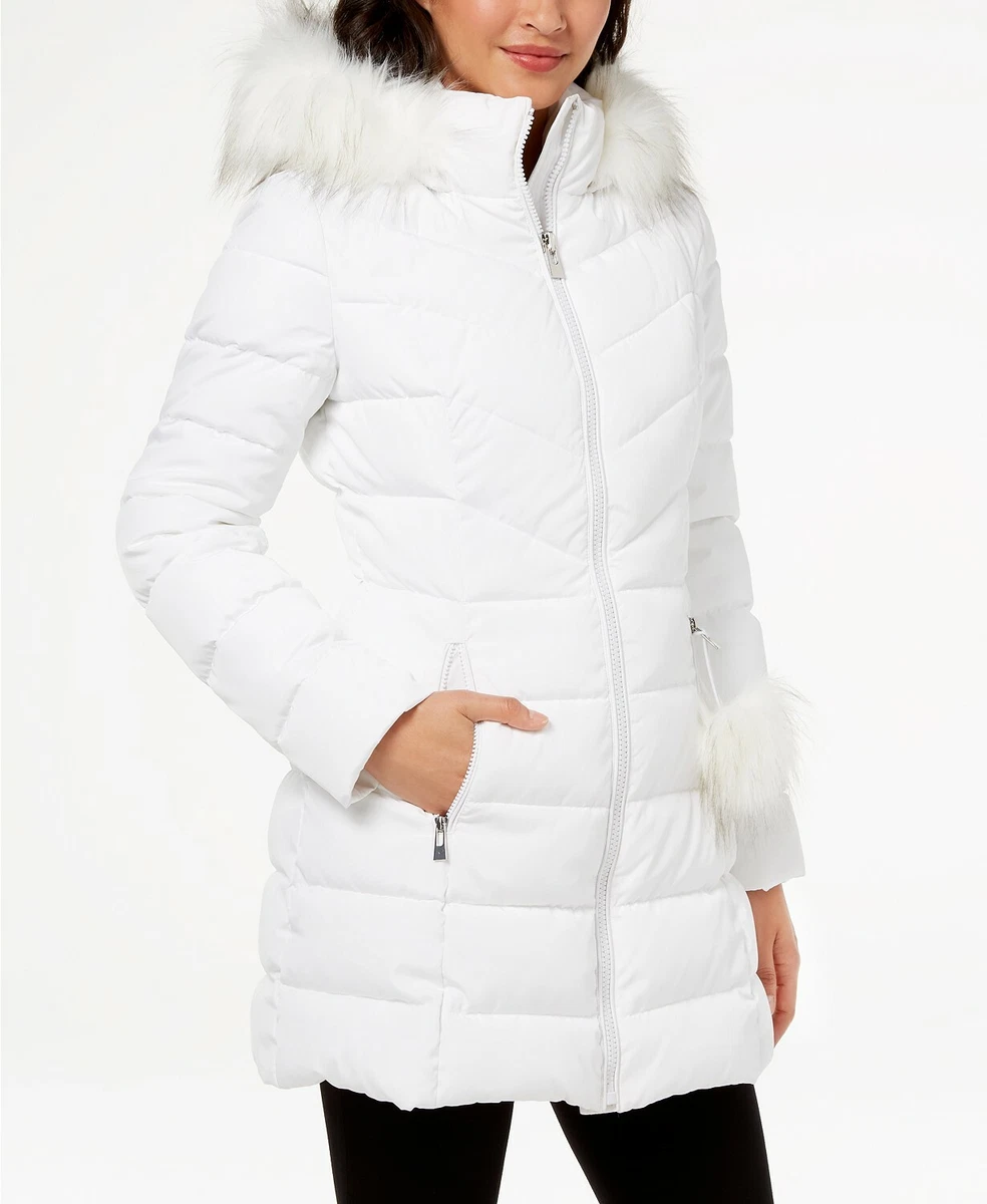 White quilted cheap coat
