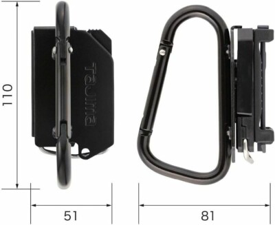 Tajima Detachable Tool Holder – Fiberglass Resin Carabiner SFKHR-C, Lightweight & Strong, Fits Belts Up To 2.1" Wide, Japan Import
