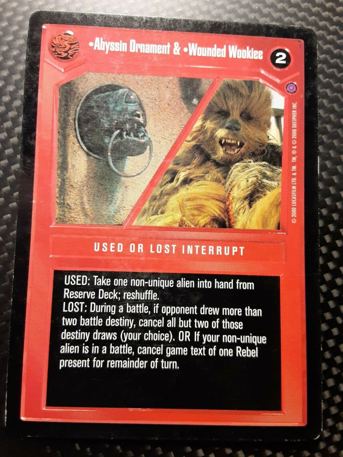 Decipher Star Wars Reflections 2 CCG RARE BB Lt. Play ABYSSIN ORNAMENT ...