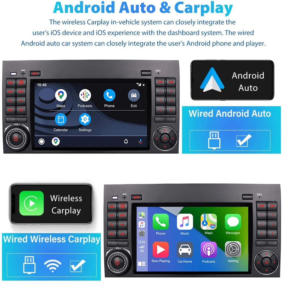 Android 13 Autoradio 32GB CarPlay Für Mercedes Benz A/B W169 W245 Vito W639 +DAB - Bild 3 von 4