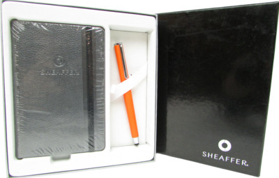 SHEAFFER Orange Ballpoint Pen & Stylus with Journal Gift Set E2983151 Blue Ink