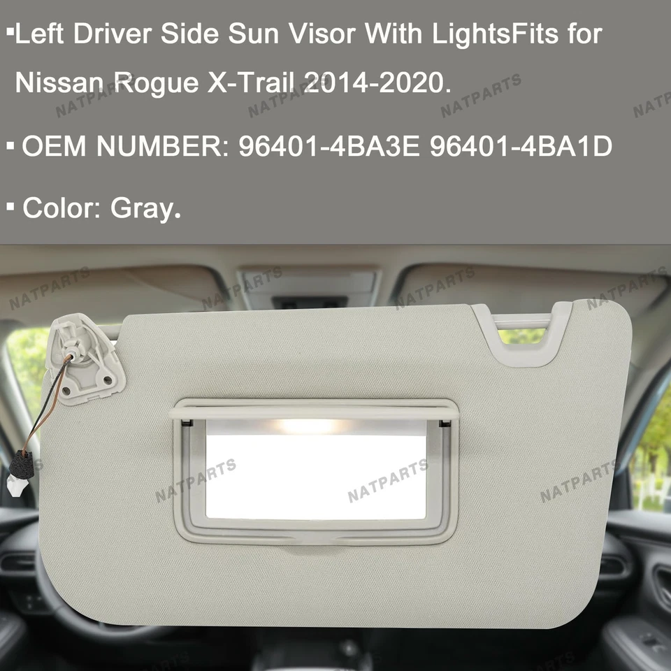 Parasol conductor izquierdo con luz para Nissan Rogue X-Trail 2014-2020 96401-4BA3E Foto 2 de 4