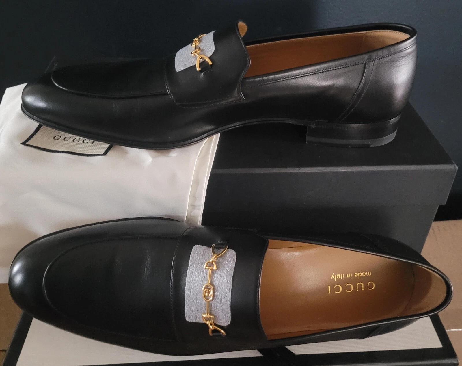 NEUF AUTHENTIQUE MOCASSIN GUCCI JAKARTA ' HOMME GUCCI 12,5 ( US 13 )