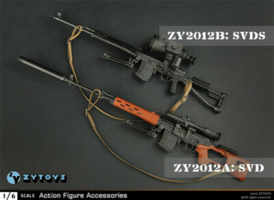 ZYTOYS 1/6 ZY2012 SVD/SVDS Sniper Rifle Gun Weapon F 12'' soldier